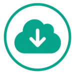 Icône de téléchargement dans un nuage représentant l’accès à des ressources numériques
