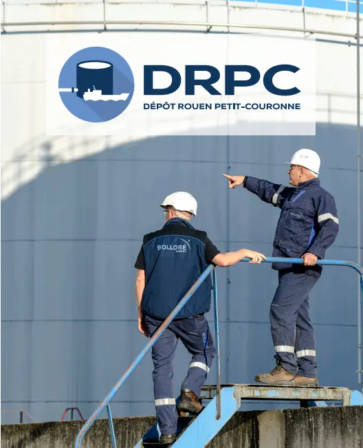 Techniciens intervenant sur une infrastructure de stockage et de distribution énergétique